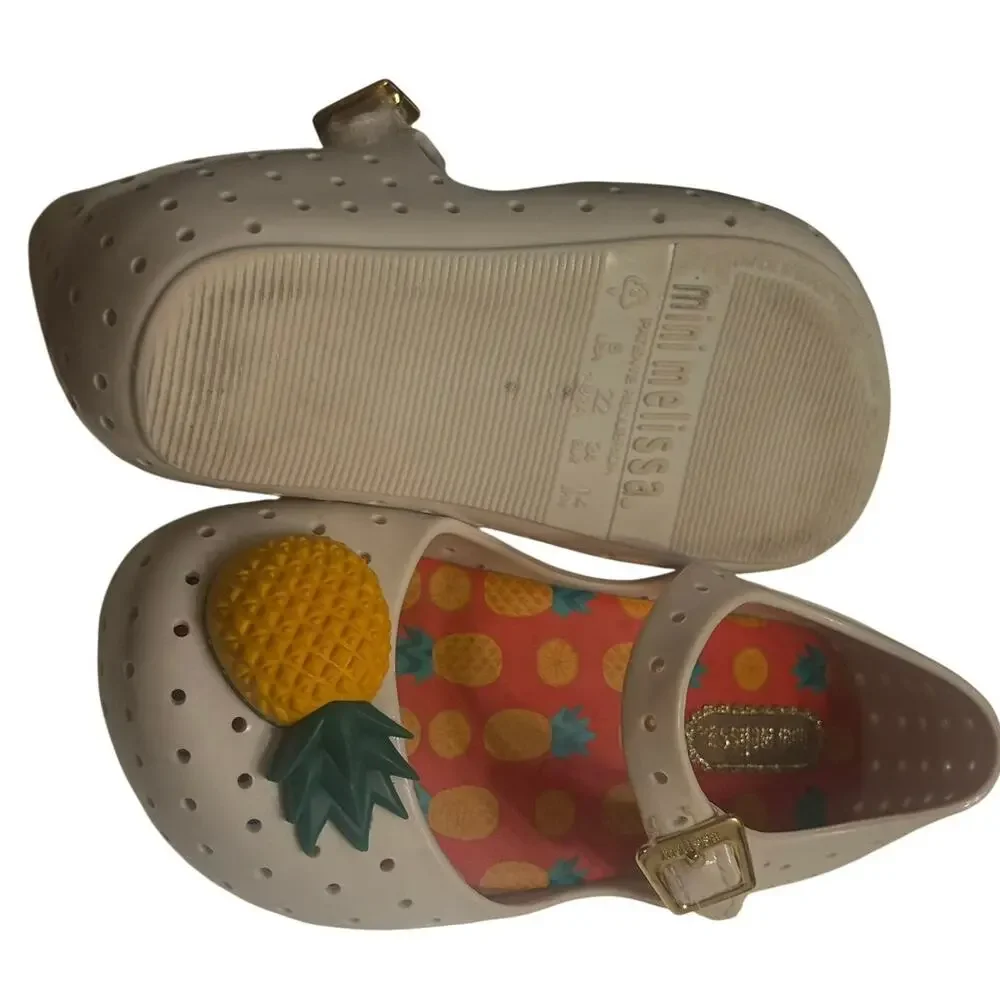 Mini Melissa Sz.8 Tropical Furadinha VII Pineapple Jelly Mary Jane Shoes